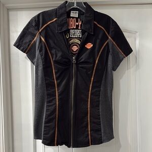 Women’s Harley-Davidson Black and Orange Women's Zip-Up Top
